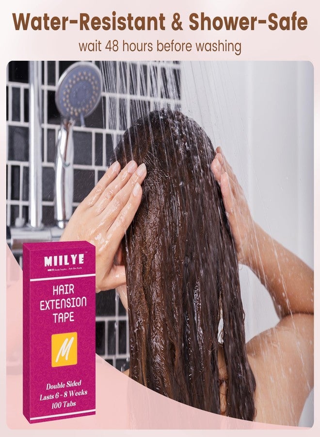 MIILYE Hair Extension Tape 100 Tabs, Double Sided Adhesive Replacement Tape, 6+ Weeks Hold Time, No Residue, Strong Tapes for Tape in Hair Extensions - Image 4